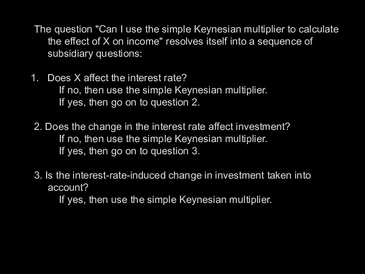 The question "Can I use the simple Keynesian multiplier to