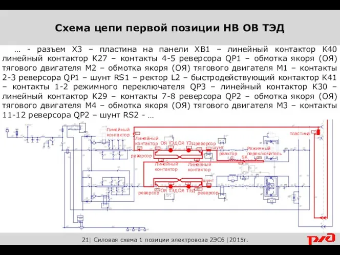 21| Силовая схема 1 позиции электровоза 2ЭС6 |2015г. … -