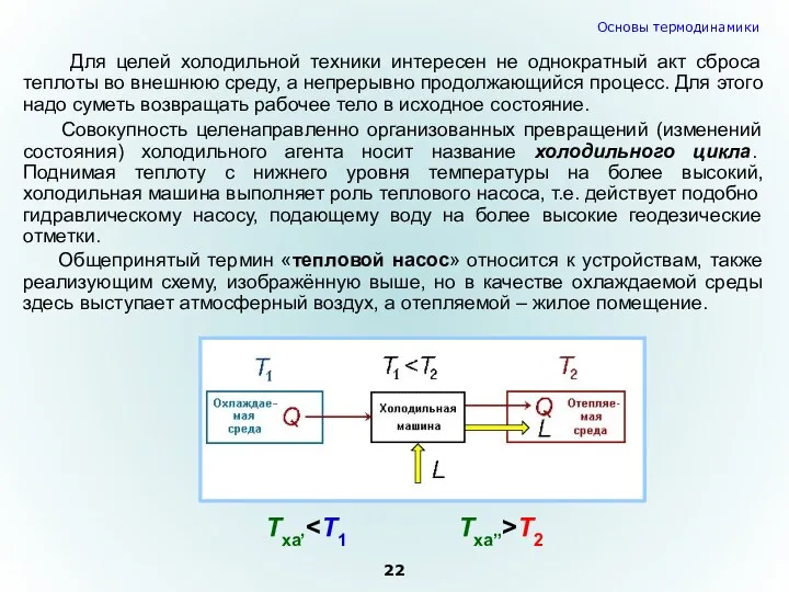 Совокупность целенаправленно организованных превращений (изменений состояния) холодильного агента носит название