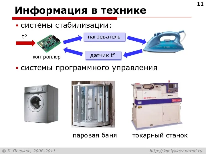 Информация в технике системы стабилизации: системы программного управления нагреватель датчик