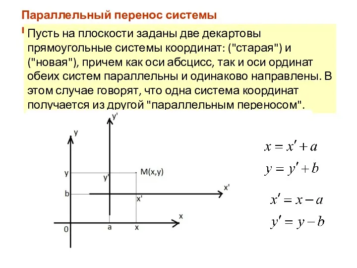 Параллельный перенос системы координат