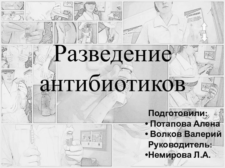 Разведение антибиотиков Подготовили: Потапова Алена Волков Валерий Руководитель: Немирова Л.А.