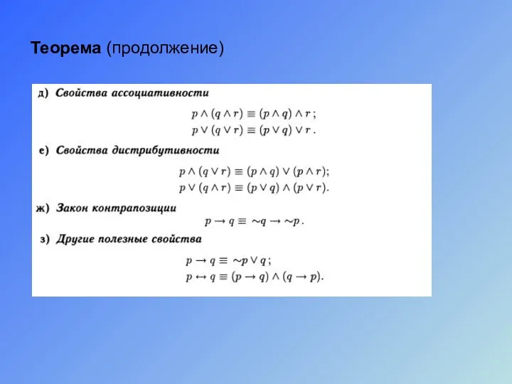 Теорема (продолжение)