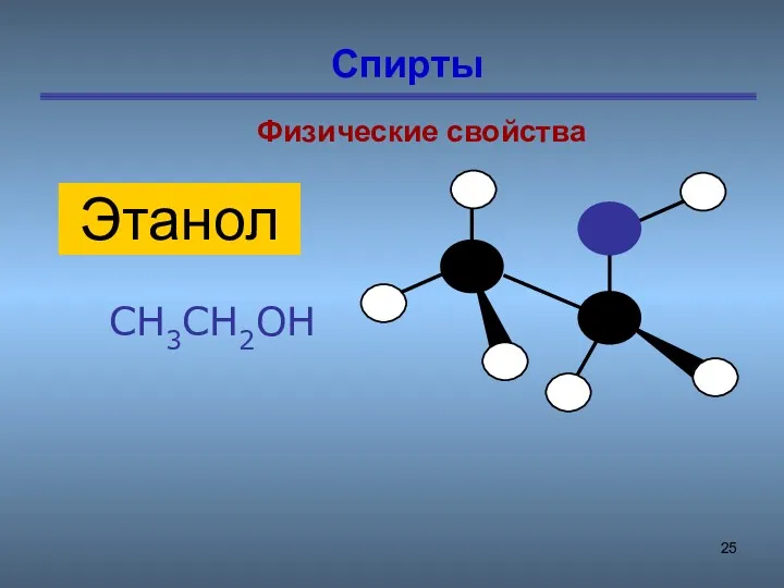 Спирты Физические свойства CH3CH2OH Этанол