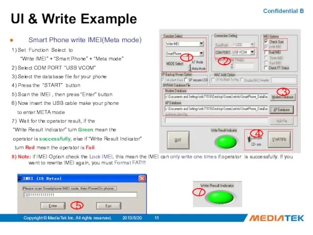 2013/5/20 Copyright © MediaTek Inc. All rights reserved. UI & Write Example Smart