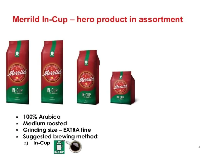Merrild In-Cup – hero product in assortment 100% Arabica Medium