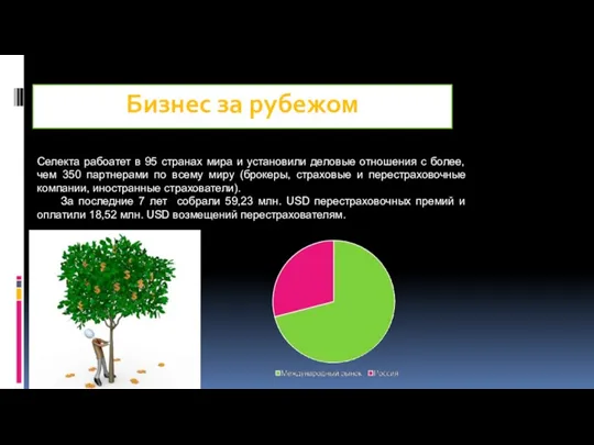 Бизнес за рубежом Селекта рабоатет в 95 странах мира и