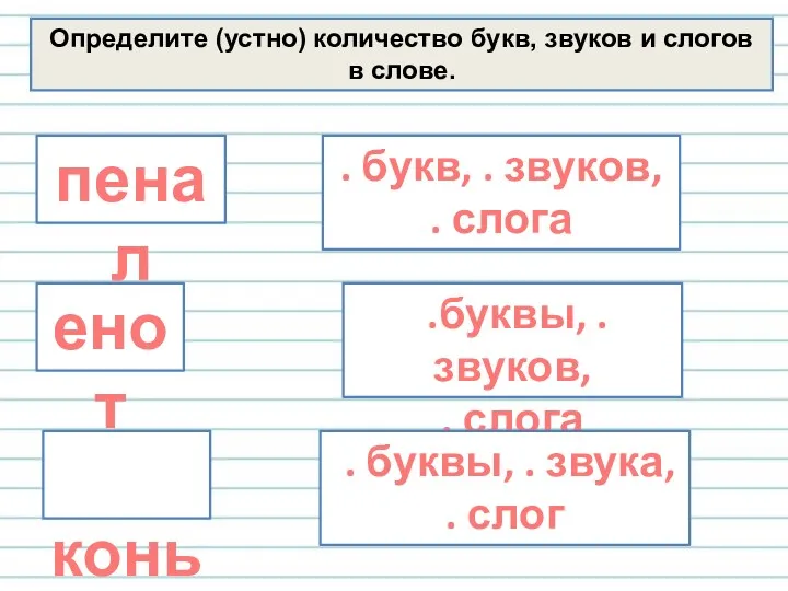 пенал . букв, . звуков, . слога енот .буквы, .