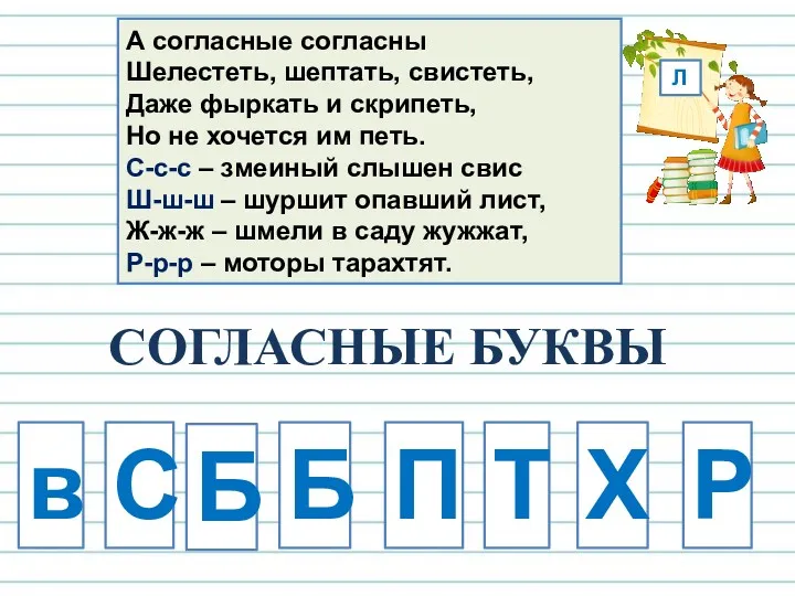 А согласные согласны Шелестеть, шептать, свистеть, Даже фыркать и скрипеть,