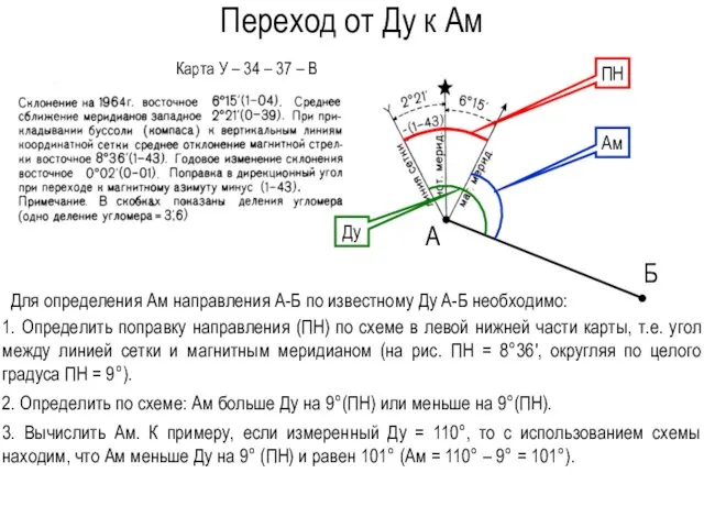 Переход от Ду к Ам А Б Для определения Ам