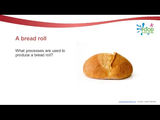 A bread roll What processes are used to produce a bread roll?