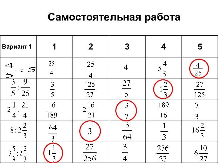 Самостоятельная работа