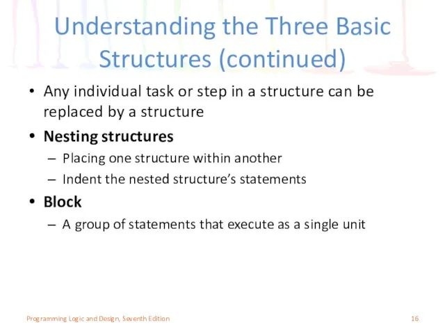 Understanding the Three Basic Structures (continued) Any individual task or step in a