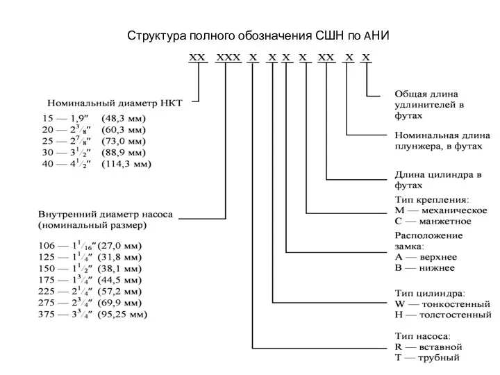 Структура полного обозначения СШН по AНИ