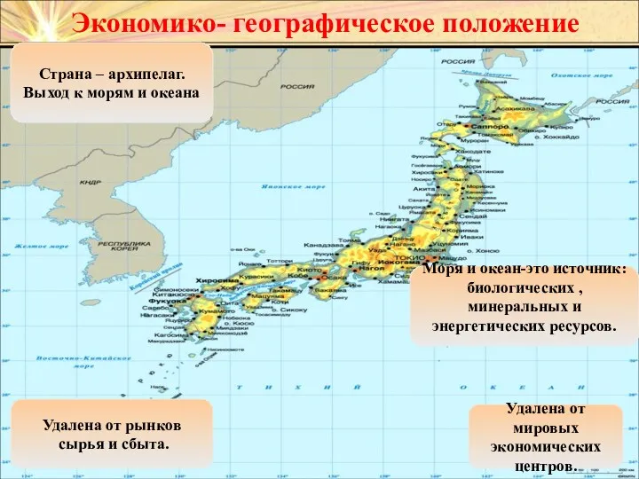 Экономико- географическое положение Страна – архипелаг. Выход к морям и