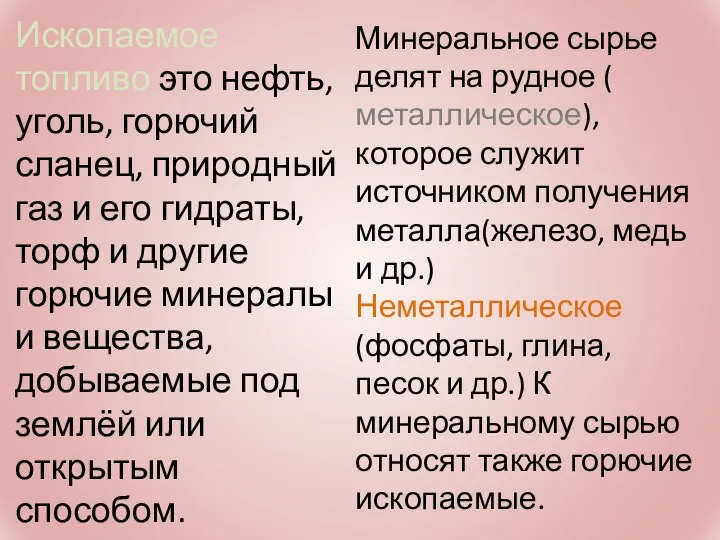 Ископаемое топливо это нефть, уголь, горючий сланец, природный газ и