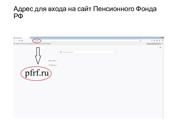 Адрес для входа на сайт Пенсионного Фонда РФ