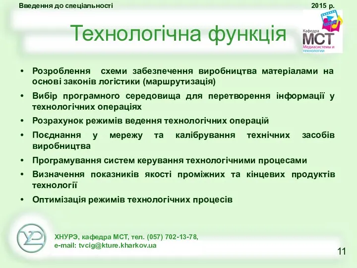 Технологічна функція Розроблення схеми забезпечення виробництва матеріалами на основі законів