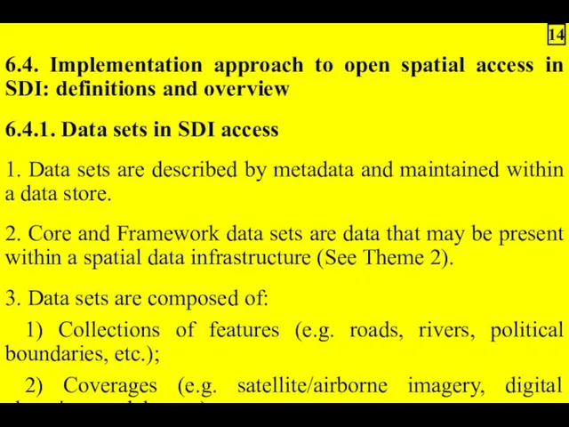 6.4. Implementation approach to open spatial access in SDI: definitions