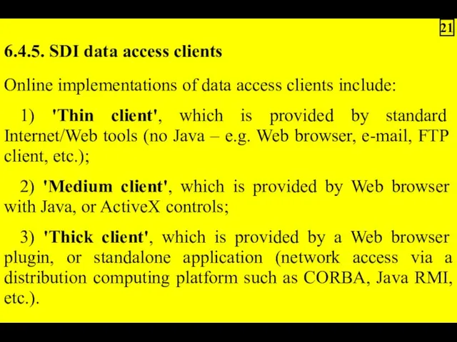 6.4.5. SDI data access clients Online implementations of data access