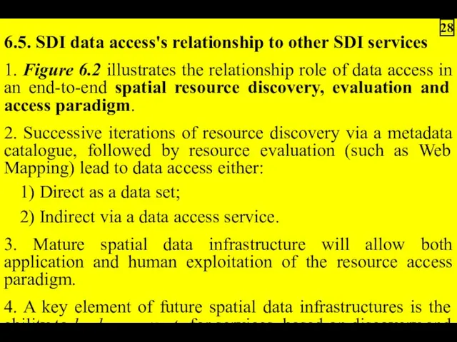 6.5. SDI data access's relationship to other SDI services 1.