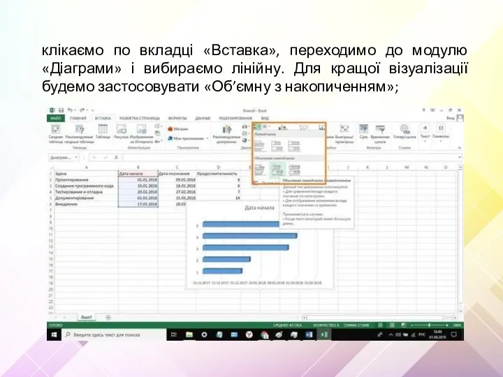 клікаємо по вкладці «Вставка», переходимо до модулю «Діаграми» і вибираємо