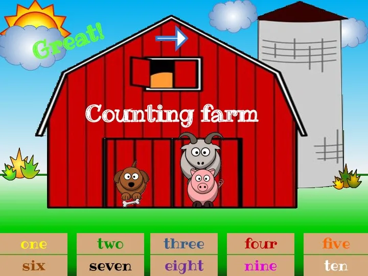 Counting farm six seven eight nine ten one two three four five Great!