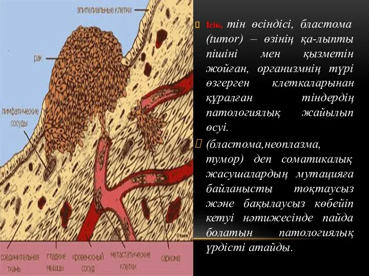 Ісік, тін өсіндісі, бластома (tumor) – өзінің қа-лыпты пішіні мен қызметін жойған, организмнің