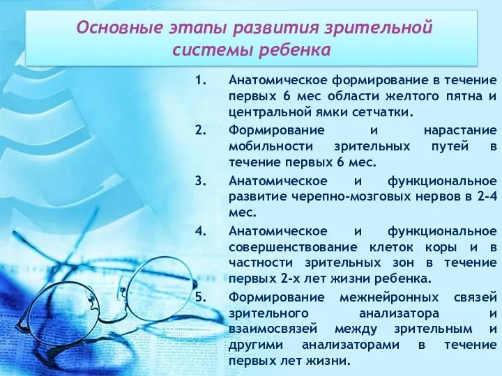 Анатомическое формирование в течение первых 6 мес области желтого пятна