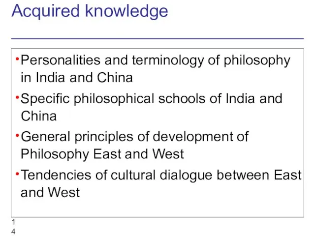 Acquired knowledge Personalities and terminology of philosophy in India and