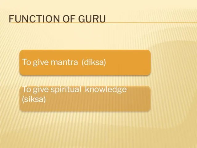 FUNCTION OF GURU