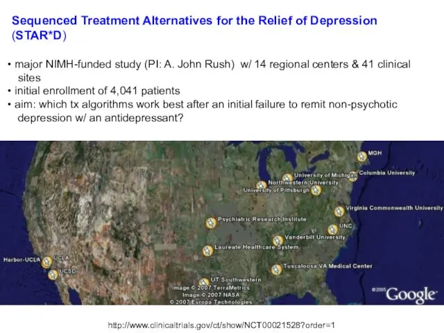 Sequenced Treatment Alternatives for the Relief of Depression (STAR*D) major