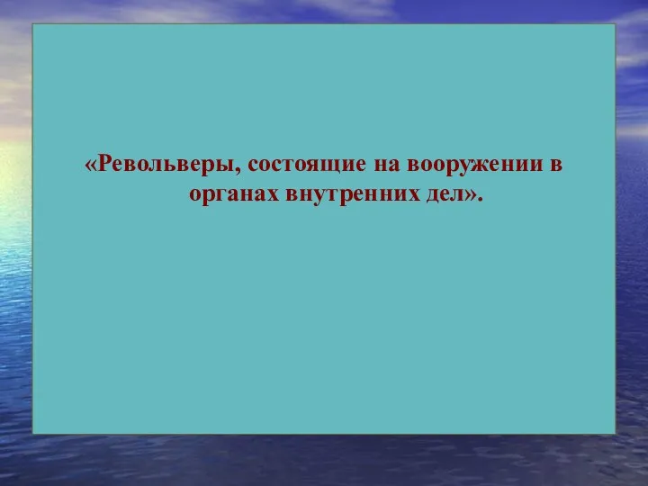 «Револьверы, состоящие на вооружении в органах внутренних дел».