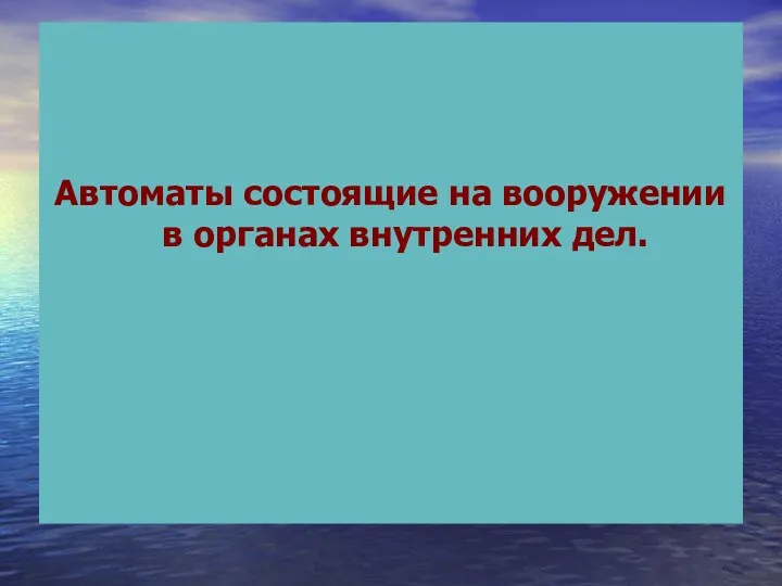 Автоматы состоящие на вооружении в органах внутренних дел.