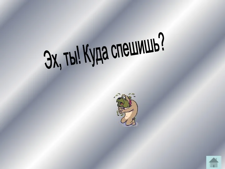 Эх, ты! Куда спешишь?