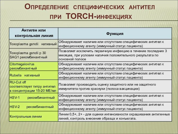 Определение специфических антител при TORCH-инфекциях