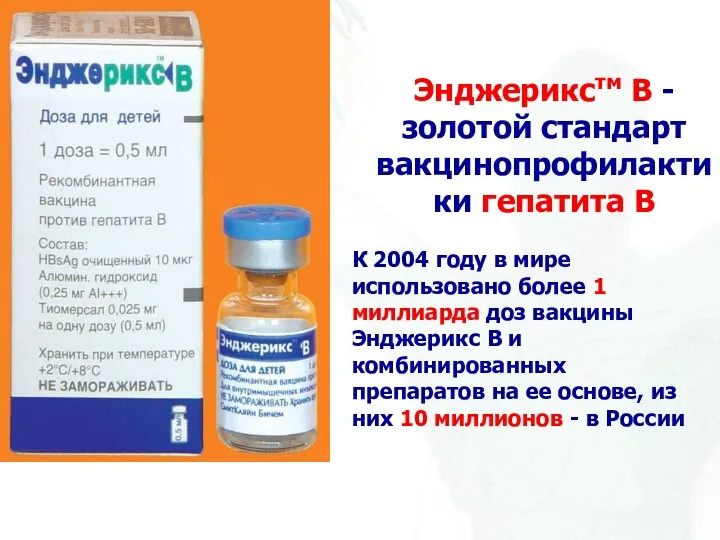 К 2004 году в мире использовано более 1 миллиарда доз