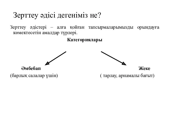 Зерттеу әдісі дегеніміз не? Зерттеу әдістері – алға қойған тапсырмаларымызды