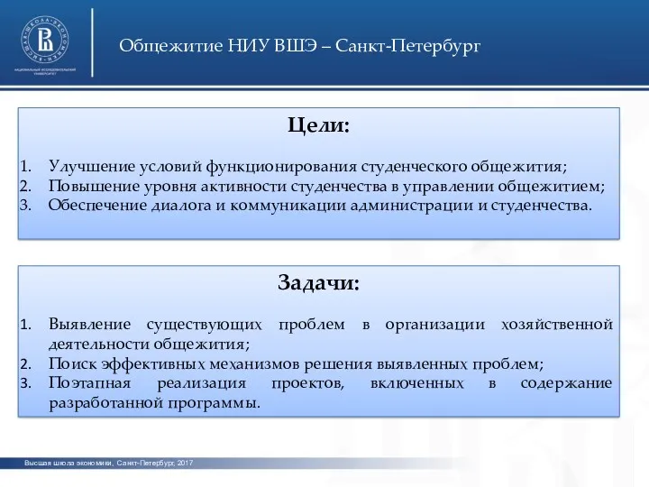 Высшая школа экономики, Санкт-Петербург, 2017 Общежитие НИУ ВШЭ – Санкт-Петербург