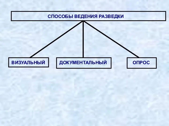 СПОСОБЫ ВЕДЕНИЯ РАЗВЕДКИ ВИЗУАЛЬНЫЙ ДОКУМЕНТАЛЬНЫЙ ОПРОС