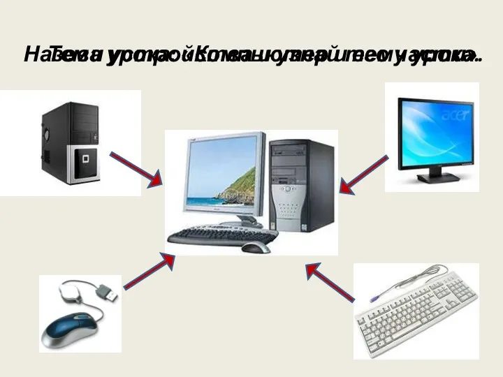 Назови устройства и узнай тему урока. Тема урока: «Компьютер и его части».