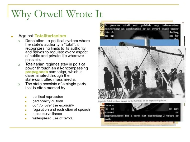 Why Orwell Wrote It Against Totalitarianism Denotation - a political