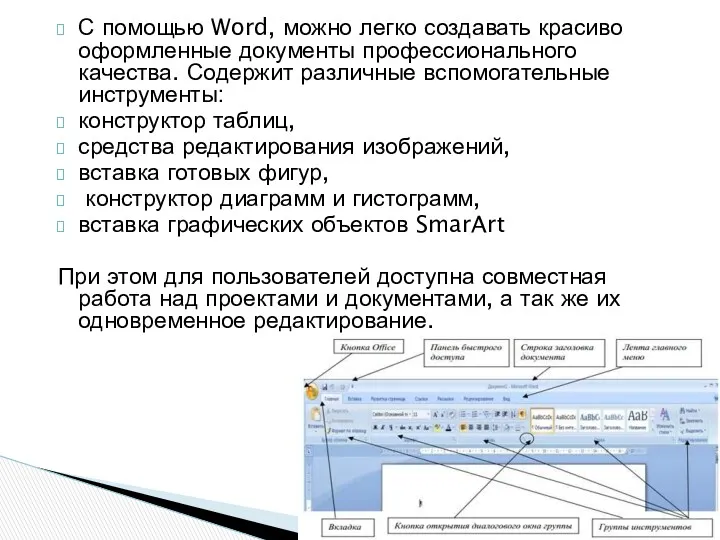 С помощью Word, можно легко создавать красиво оформленные документы профессионального