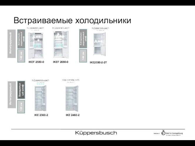 Встраиваемые холодильники IKE 2360-2 IKE 2460-2 140 см 122 см