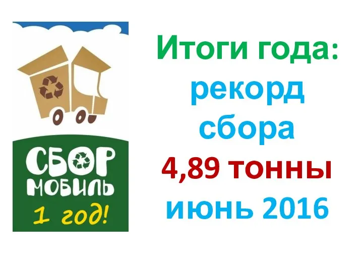 Итоги года: рекорд сбора 4,89 тонны июнь 2016