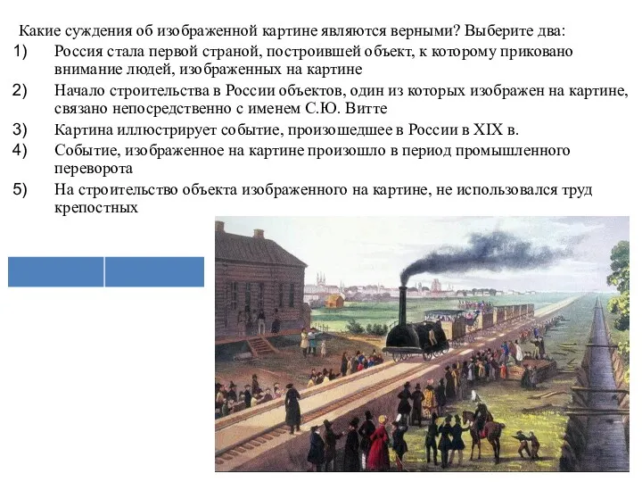 Какие суждения об изображенной картине являются верными? Выберите два: Россия