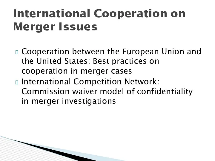 Cooperation between the European Union and the United States: Best