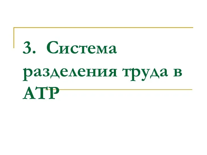 3. Система разделения труда в АТР