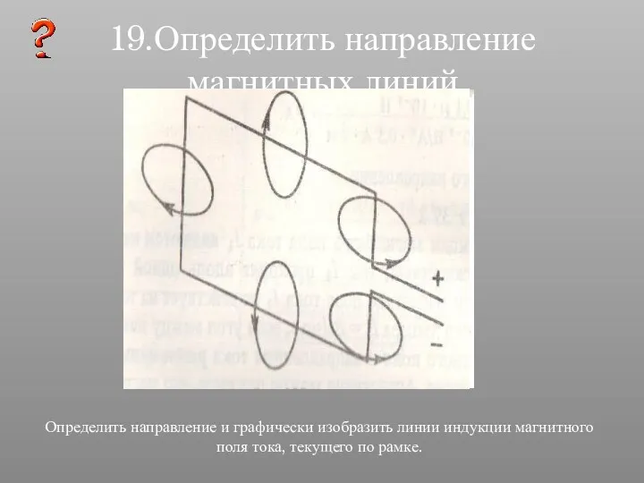 19.Определить направление магнитных линий Определить направление и графически изобразить линии