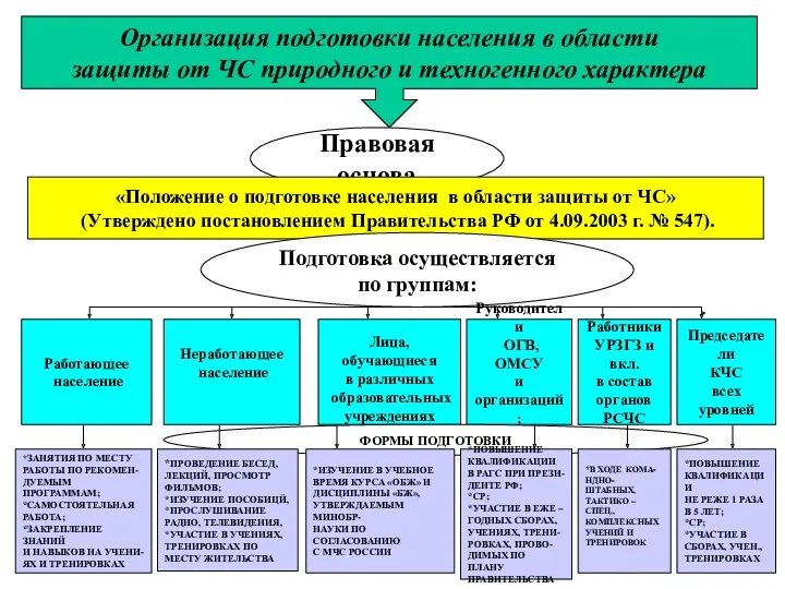 * Организация подготовки населения в области защиты от ЧС природного